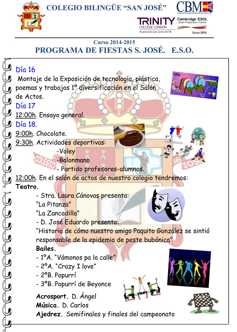 Programa fiestas S José 2014 2015